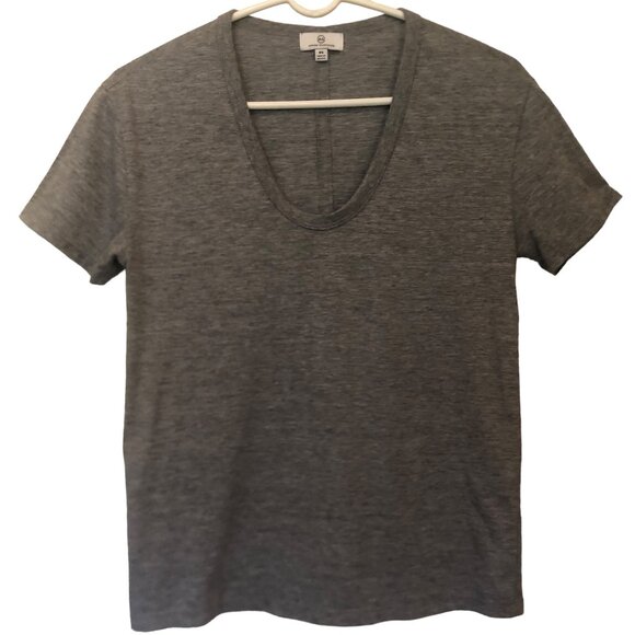 Adriano Goldschmied gray rounded v-neck t-shirt sz XS - Picture 1 of 6